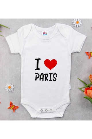 Bk Kids I Love Paris Tasarımlı Bebek Body Zıbın - Model 1 3-6 Ay sarı