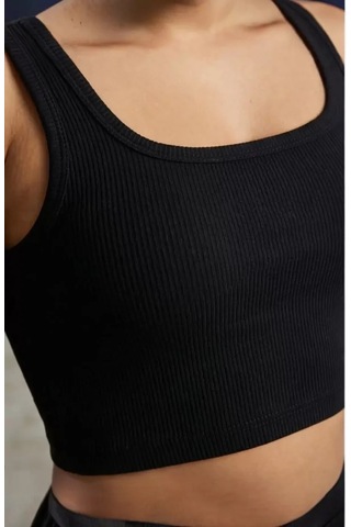 LUXSTOREE Kadın Siyah Kalın Askılı Crop Top Büstiyer Modern Ve Şık Tasarım Çok Renkli