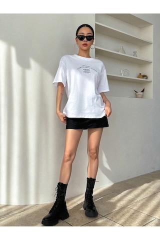 Uyguntarz Unisex Clarıty And Candor Baskılı Tasarım Tshirt Beyaz
