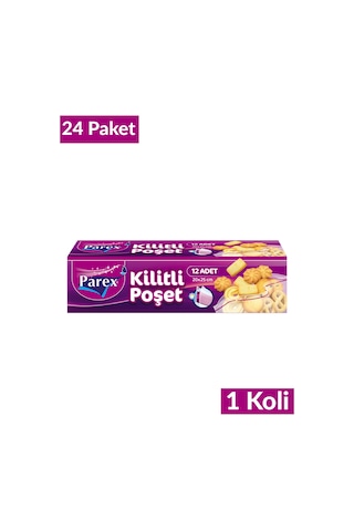 Kilitli Buzdolabı Poşeti Küçük Boy 12'li 20 X 25 Cm 24 Paket 1 Koli