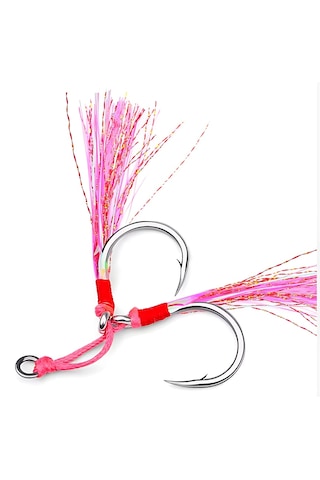 Hokkaido 1/0 Numara 1 Adet Çiftli,glow Simli ,jig Asist,iğne Boyu 24 Mm No:1/0