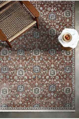 Mariesse Home Antik Serisi Vintage Modern Dokuma Salon Oturma Odası Halısı 406-bordo
