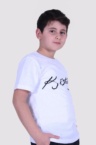 Fyk Kids 2'li Atatürk-imza Farklı Desenli Erkek-kız Çocuk T-shirt Beyaz - Kırmızı