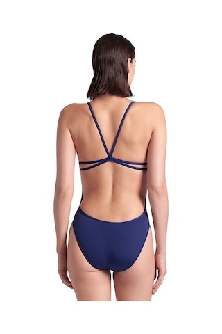 Arena Swimsuit Lace Back Solid Kadın Lacivert Yüzücü Mayo 004651701 Mavi