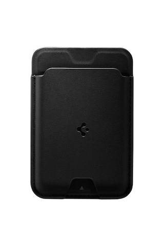 Spigen Apple Magsafe Apple iPhone Uyumlu 15 / Apple iPhone Uyumlu 14 / Apple iPhone Uyumlu 13 / Apple iPhone Uyumlu 12 Serisi İçin 3 Kart Hazneli Cüzdan Valentinus Black - Teşhir