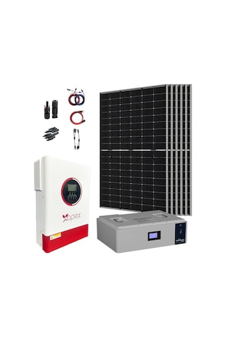 13.000 Watt Büyük Bağ Evi Solar Paketi 430w Güneş Paneli 3.5kw İnverter 5kw Lityum Akü