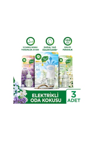 Air Wick Elektrikli Kit Oda Kokusu Temizlik Esintisi 19 ML + Elektrikli Yedek Lavanta 19 ML + Bahar Çiçekleri 19 ML