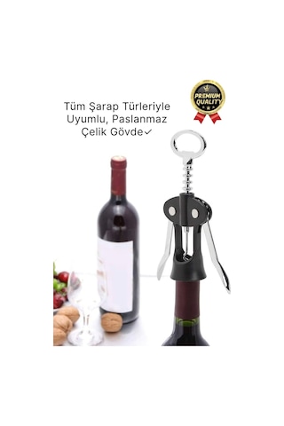 Özel Üretim Dayanıklı Şık Paslanmaz Kararmaz Çelik Şarap Şişe Mantar Kapak Açacağı Tirbuşon 18 7 Cm Diğer