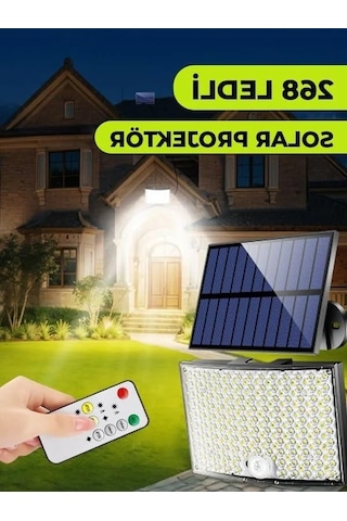 60w Led'li Solar Projektör, 5400 Lümen Ve Su Geçirmez