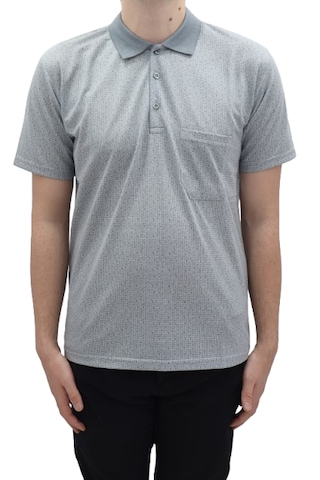 Santa Dmctekstil Erkek Jakarlı Desenli Klasik Kesim Rahat Kalıp Tek Cepli Polo Yaka T-shirt Gri