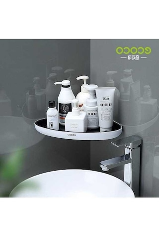 Novahub Siyah Mengnı Köşe Depolama Rafı, Banyo Organizatör, Çok Fonksiyonlu, Ev Boşaltılabilir, Tuvalet Aksesuarları Siyah