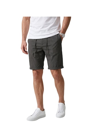 Deep Sea Deepsea Füme Slim Fit Likralı Çizgi Dokulu Beli Lastikli İpli Erkek Şort Kapri 2601743