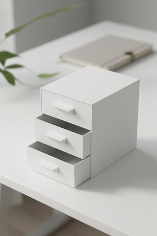 3 Çekmeceli Masaüstü Organizer Mini Şifonyer Takı Makyaj Düzenleyici 18x15x18 Cm