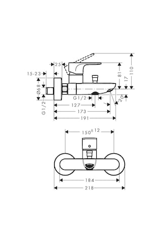 Hansgrohe Rebrıs S Banyo Bataryası Krom