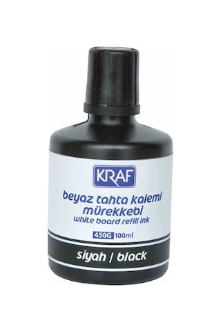 Kraf 450G Beyaz Tahta Kalemi Mürekkebi 100Ml Siyah
