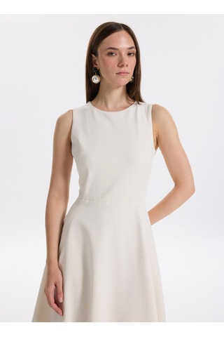 Lauren Ralph Lauren Kırık Beyaz Kadın Viskoz Karışımlı Elbise Charley-sleeveless-day Dress
