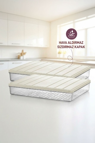 Selka Home 2 Adet 2,25 Lt. Nora Organizer Buzdolabı Buzluk Düzenleyici Saklama Kabı