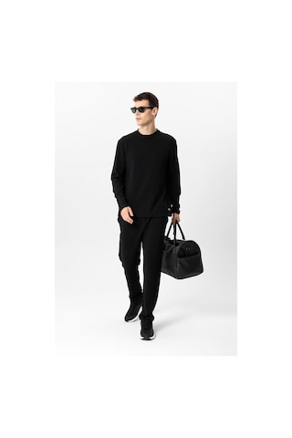 Backandbond Siyah Regular Fit Baskılı Bisiklet Yaka Sweatshirt