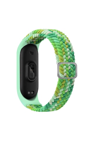 Xiaomi Mi Band 6 Uyumlu Krd-49 Örgü Zore Kordon-colorful Green