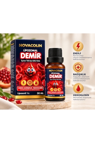 Novacolin Lipozomal Demir Damla 30 Ml - Demir Içeren Takviye Edici Gıda
