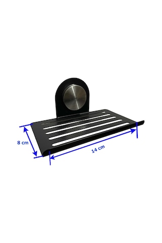 Kitaro Kendinden Yapışkanlı Ve Vidalı Sabunluk Silindirli Mat Siyah Siyah