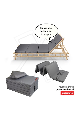 Xpermate Katlanır Şezlong Minderi Çantalı Cepli Foldpack 30x60ant