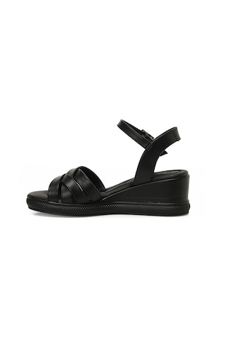 Butigo 25s-281 6fx Siyah Kadın Dolgu Topuk Sandalet 000000000102688737 Siyah