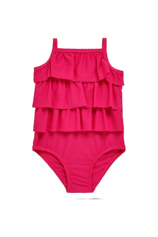 Uv Korumalı Askılı Mayo Kız Bebek Yüzücü Mayo 5108 Pembe Fuşya