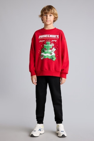 Defacto Yılbaşı Temalı Minecraft Baskılı Bisiklet Yaka İçi Yumuşak Tüylü Kalın Sweatshirt Erkek Çocuk I5171a826wnrd350 Kırmızı-rd350