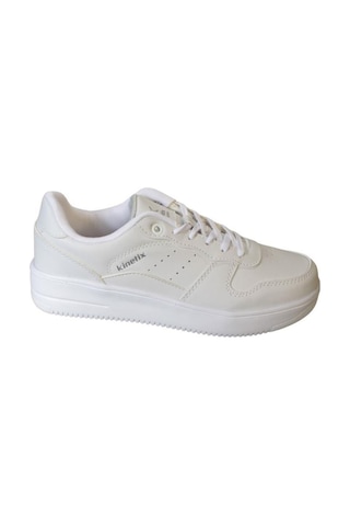 Kinetix Unisex 36-40 Beyaz Cilt Kalın Taban Sneaker Günlük Spor Ayakkabı 001