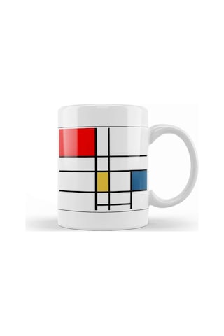 Mondrian Kupa Bardak Porselen Karışık