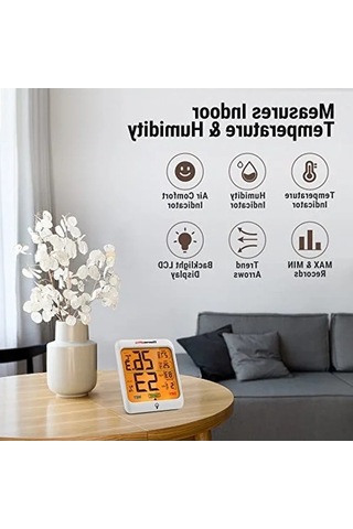 Dokunmatik Ekranlı Dijital Termometre, Hava Konfor Göstergeli