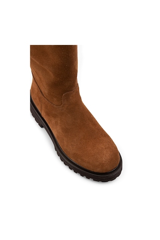Deery Hakiki Süet Taba Rengi Kadın Çizme - E1071ztbae02 Taba