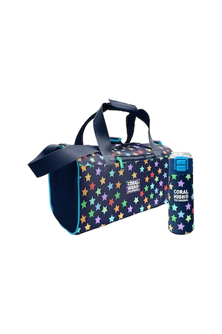 Coral High Lacivert Yıldız Desenli Kız Çocuk Spor Çantası Ve 500 Ml Çelik Matara Seti 27545 Lacivert - Yeşil