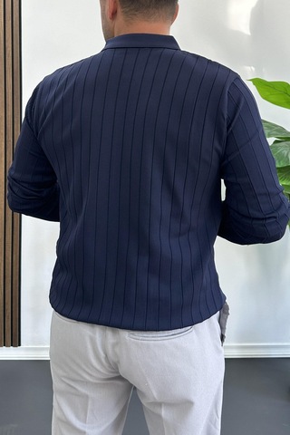 Erkek Açık Yaka Normal Kalıp Kazak Lacivert Edw412 Lacivert