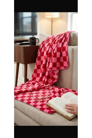 Tv Battanıyesı Geometrik Desen Kırmızı Pembe Renkli