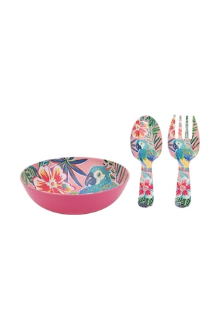 Lucky Art Tropea Melamin 3'lü Salata Servis Seti 30cm Dıo30044 Çok Renkli