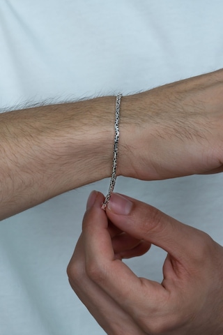 Takı Dükkanı 925 Ayar Gümüş Erkek Bileklik Yuvarlak Kral Model 2.5mm Genişlik 20cm Uzunluk msb01