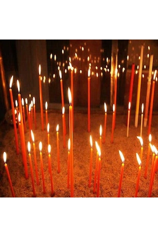 Kırmızı Arınma Mumu Church Red Candles 8 Adet Kırmızı Uzun Mum 30 Cm Kırmızı İnce Mum Kırmızı Mum Renkli