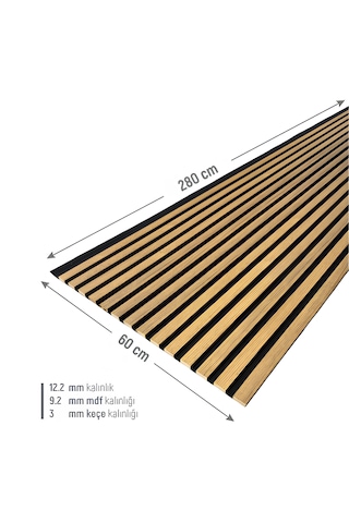 Akustik Ahşap Duvar Paneli Lambiri 60 280 Cm