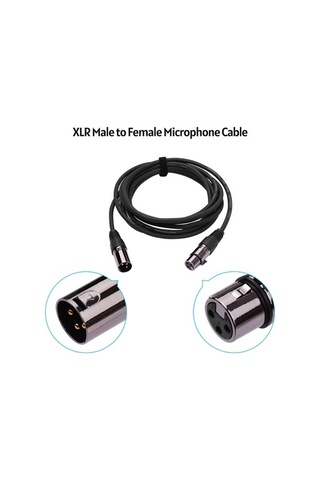 Fortunelane Muslady C2223 3 Pin Xlr Ses Kablosu, 5 Metre, Siyah, Hafif Demlenmiş Ses İletimi