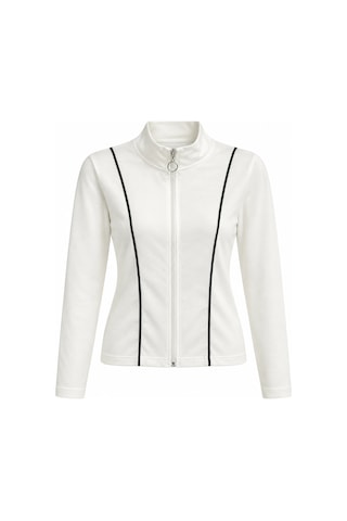 Nazzain Biye Detay Dar Kesim Sweatshirt Beyaz