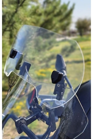 Yamaha Uyumlu Deflektör Rüzgar Saptırıcı Siperlik Şeffaf Motor Camı Cam Uzatma Model 3