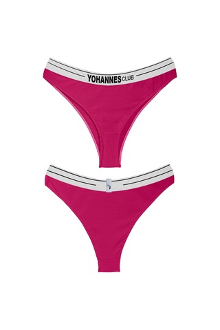 Yohannes Club, Kadın Pamuklu İç Çamaşırı Takımı, Renk Seçenekli, Büstiyer-kemerli Brazilian Külot Pembe