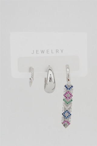 Kadın Altın Kaplama Kararmaz Vintage 3'Lü Zirkon Set Küpe Gümüş-M Altın