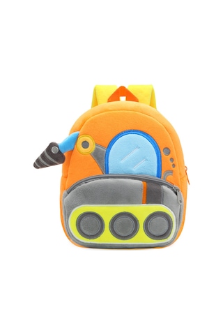 Moveevo 2-4 Yaş Çocuklar İçin Mühendislik Aracı Desenli Plüş Sırt Çantası - Delme Makinesi, Sevimli Çift Omuzlu Okul Çantası Çok Renkli