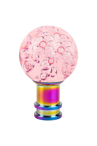 Akrilik Kristal Kabarcık Vites Topuzu Yuvarlak Top Pembe Pembe