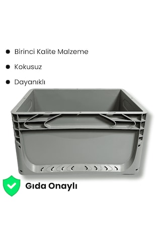Alpbx 1.kalite Gri Plastik Kasa 40x30x22 Cm - Kutu 21 Litre