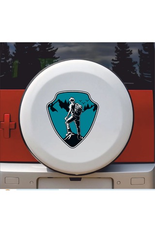 Dağcı Maceracı Sticker - Kamp Adventure Off Road 4x4 Sticker - Araba Oto Motosiklet Karavan Cam Sticker - 00061 10X9 Cm
