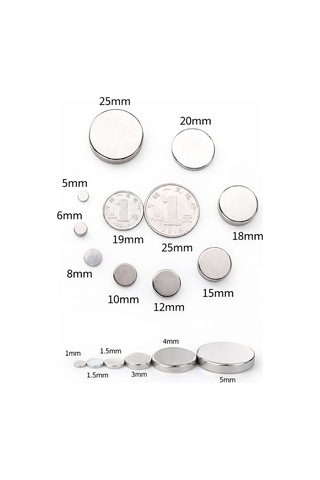 5 Adet - 5x10 Mm Neodyum Mıknatıs Yuvarlak Güçlü Neodim
